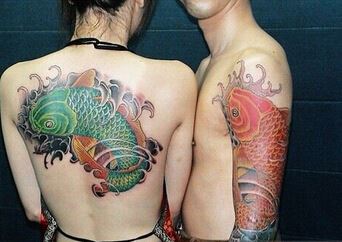 超酷的欧美情侣人体彩绘纹身图片