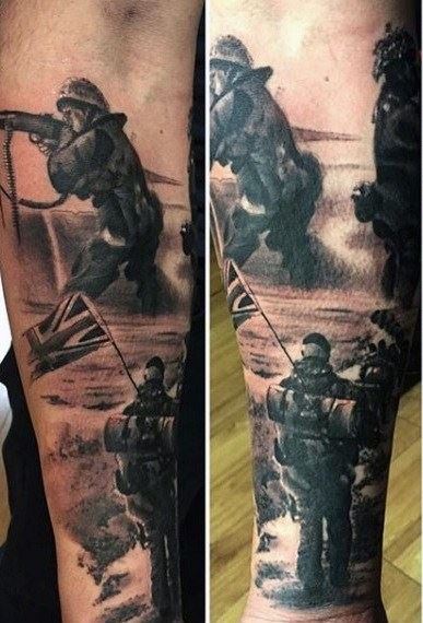 关于战争题材的欧美纹身大全图片