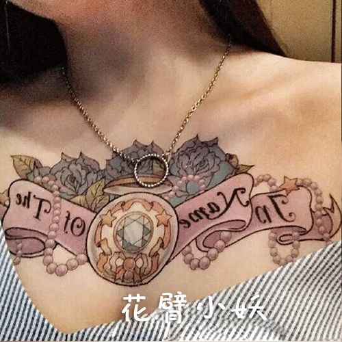 女人胸部纹身图片 女人胸上纹身图案参考