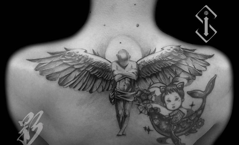 守护天使纹身图案 守护天使纹身图案大全