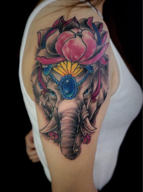 大象纹身图案女 大象纹身图案女头像