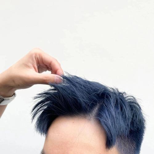 蓝黑色男生发型图片 蓝黑色男生发型图片