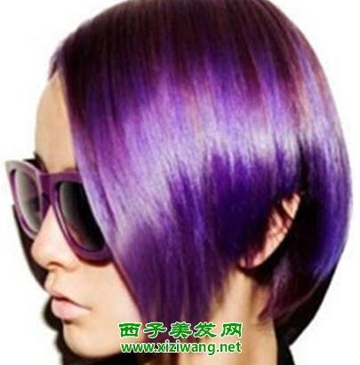 黑紫色头发图片 葡萄黑紫色头发图片
