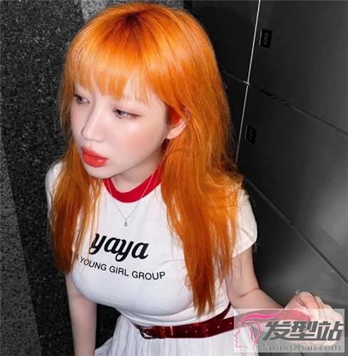 橙色发型图片女 橙色发型图片女孩