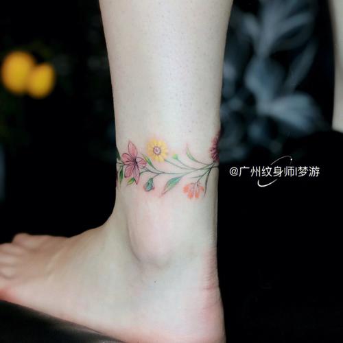 女脚踝纹身图案 女脚踝纹身图案图片