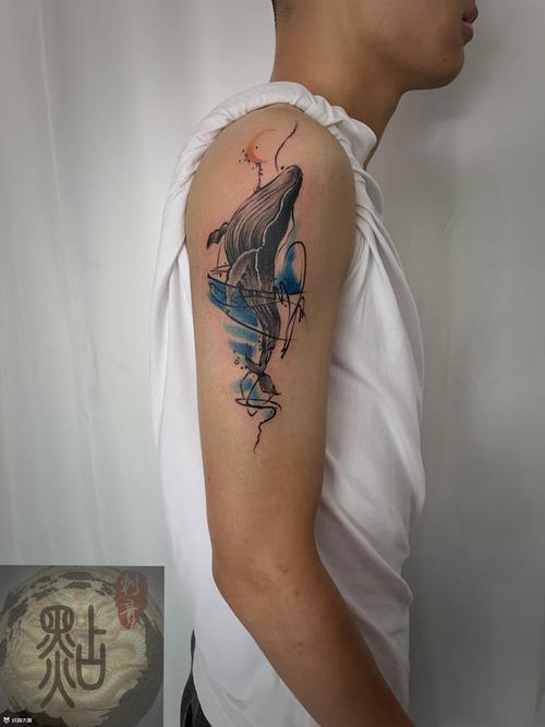 彩色鲸鱼纹身图案 彩色鲸鱼纹身图案大全图片
