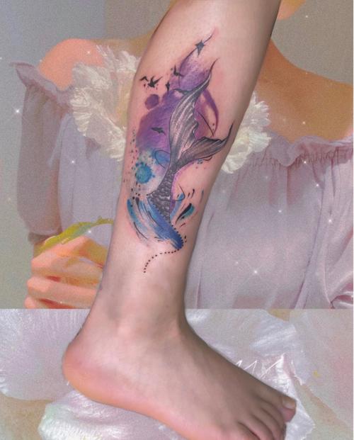 女士腿部纹身图案 女士腿部纹身图案图片