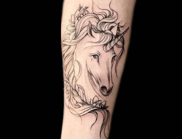 白马纹身图案 白马纹身图案女