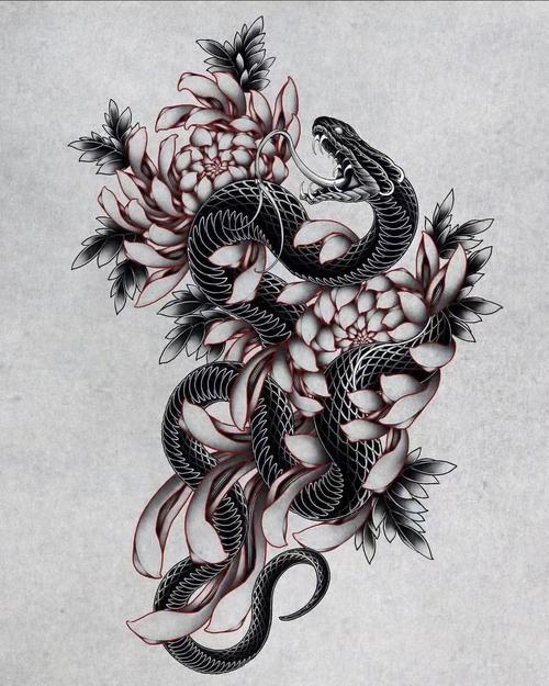 蛇图案纹身 蛇图案纹身女