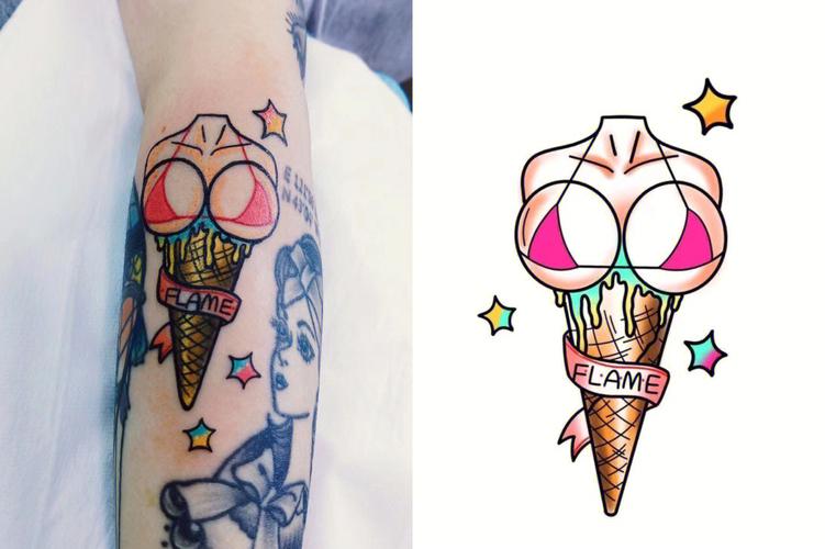 冰淇淋纹身图案 冰淇淋纹身图案女