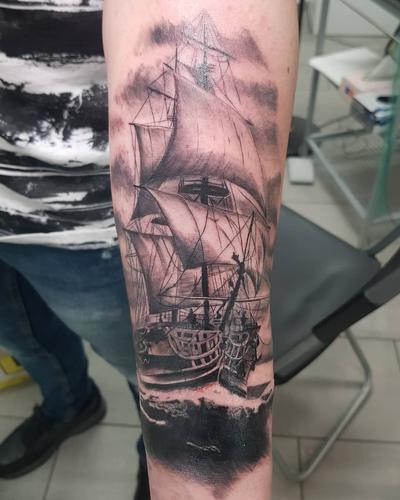 帆船纹身图案 帆船纹身图案手稿