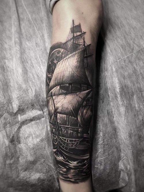 海盗船纹身图案 海盗船纹身图案大全