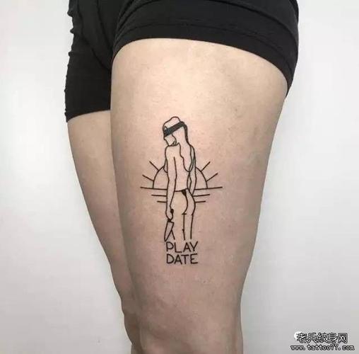 大腿纹身图案男线条 大腿纹身图案男线条图片大全