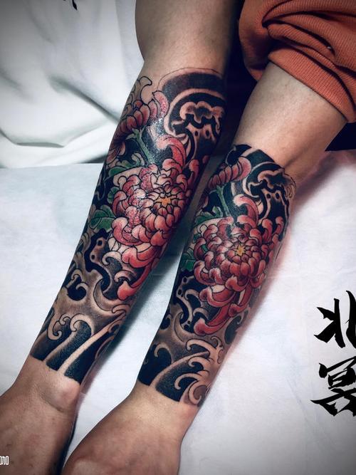 日系小臂纹身图案 日系纹身小腿图片