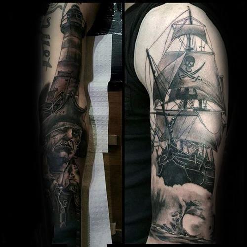 海盗纹身图案大全 海盗纹身图案大全男