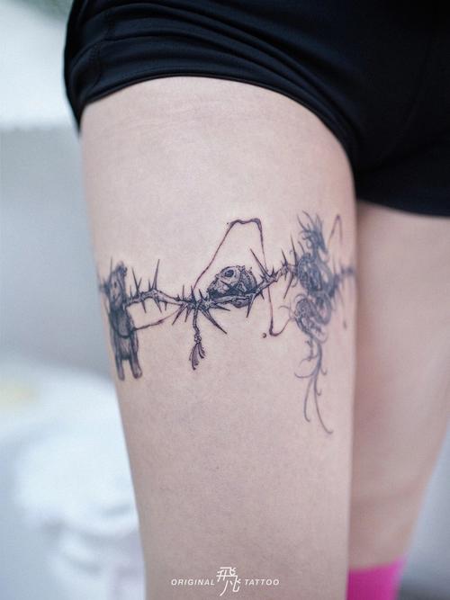 大腿简单纹身图片 大腿简单纹身图片男