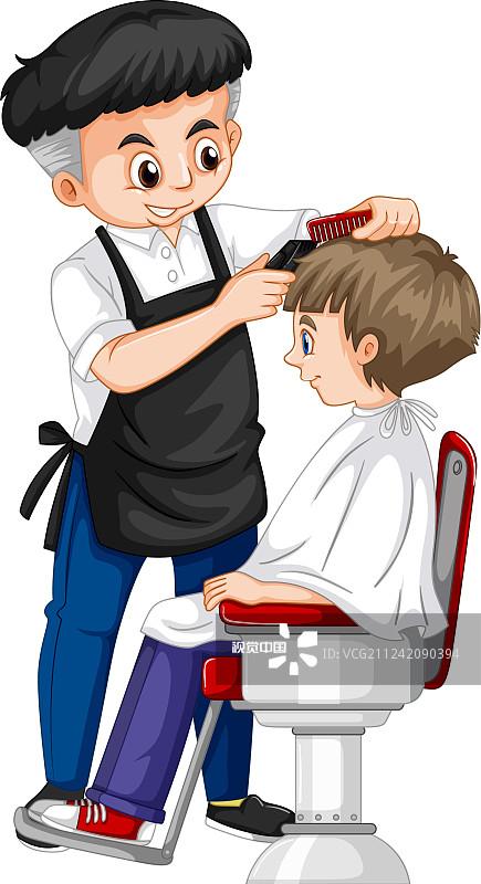 理发的图片 理发师理发的图片