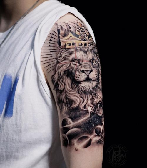 狮子座纹身图片 狮子座纹身图片女