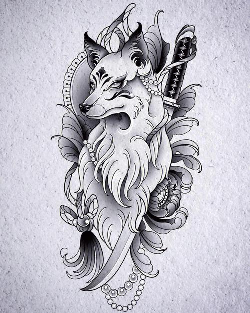 狐狸纹身图片 狐狸纹身图片锁骨