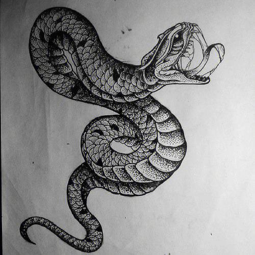 大蛇纹身图案 大蛇纹身图案手稿