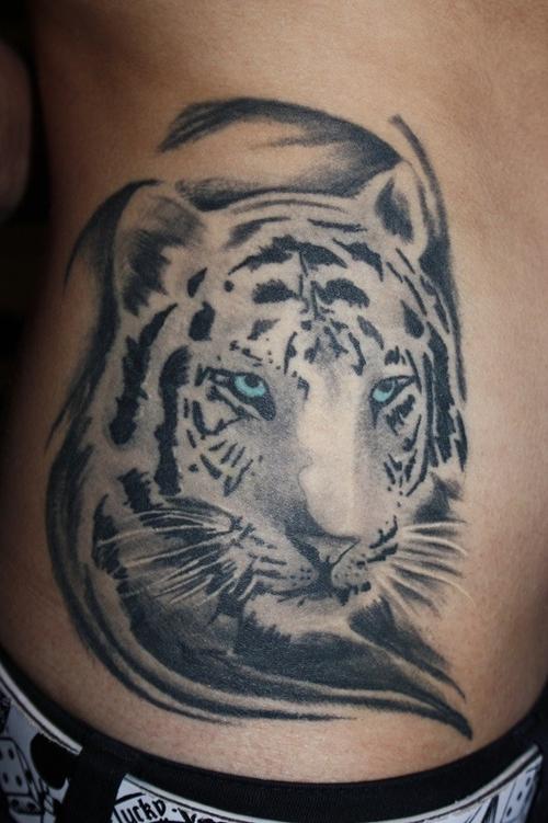 白虎纹身图案 白虎头纹身手稿