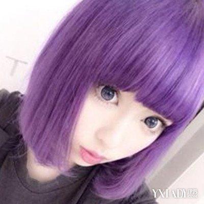 短发紫色发型图片 短发紫色发型图片大全