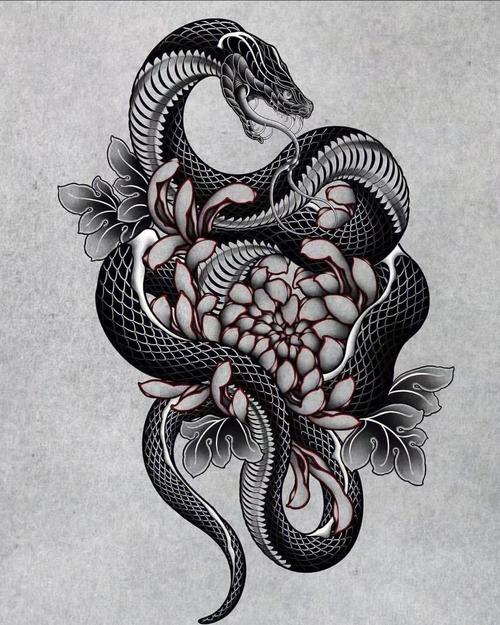 蛇纹身图案大全 蛇纹身图案大全手稿