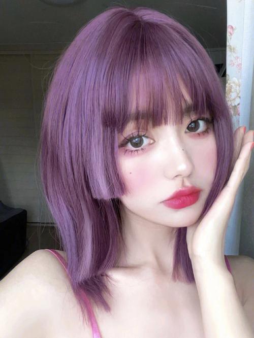 染紫色头发图片 染紫色头发