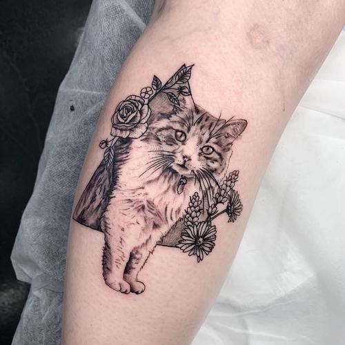 猫咪纹身图案女生 猫咪纹身图案女生图片简约