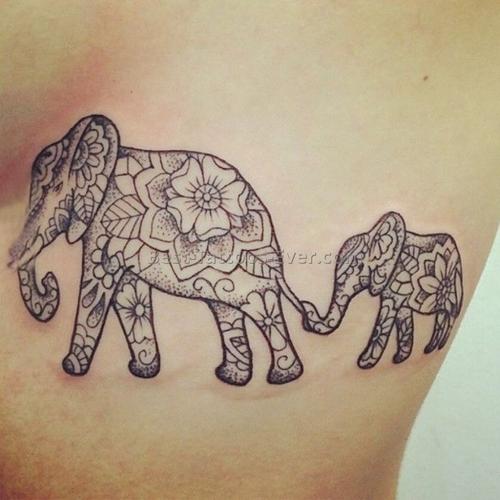 大象图案纹身 大象图案纹身手稿