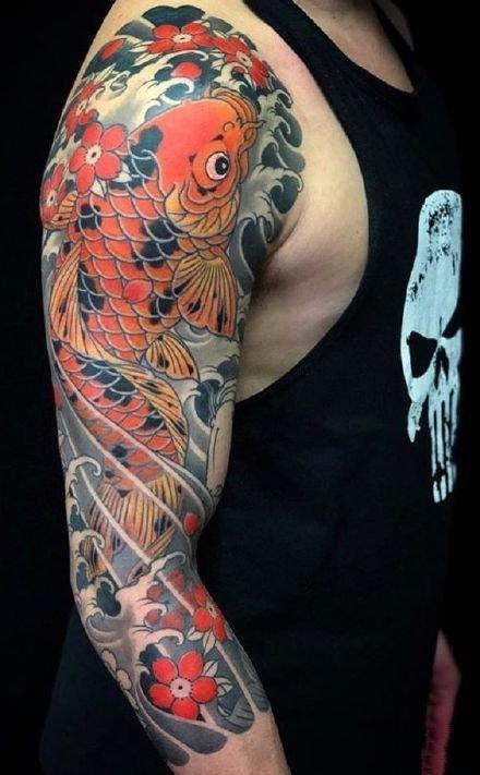 纹身图案鲤鱼 纹身图案鲤鱼满背