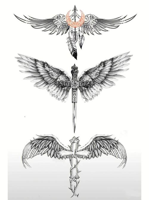翅膀纹身图案男 翅膀纹身图案男单翅