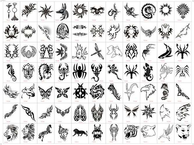 各种各样的纹身图案 各种各样的花纹纹身图案