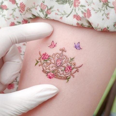 女生纹身图案精致小巧 女生纹身花朵图案