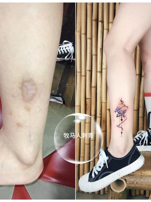 女生膝盖遮疤纹身图案 女生膝盖遮疤纹身图案