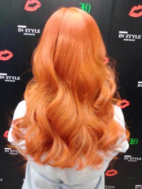橙色发型图片女 橙色发型图片女孩