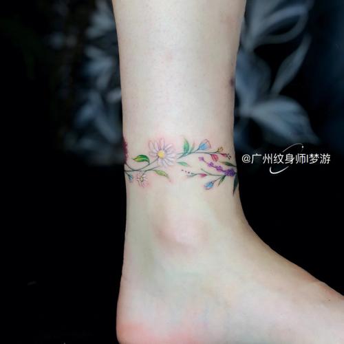 女脚踝纹身图案 女脚踝纹身图案图片