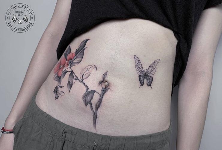 腹部纹身图案女 腹部纹身图案女生疤痕
