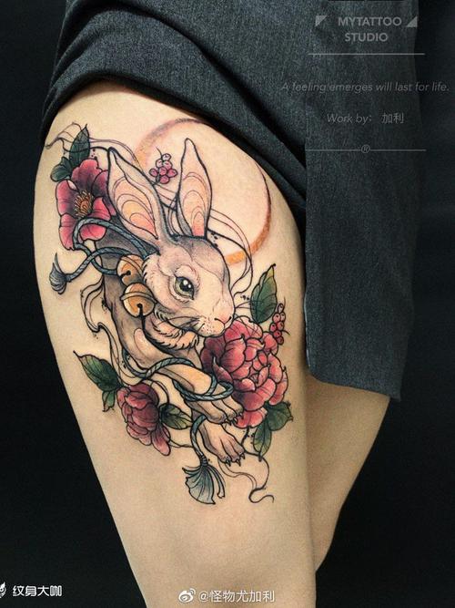 兔子纹身图案男 兔子纹身图案男花臂