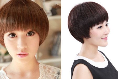 蘑菇头短发发型图片女 蘑菇头型女短发发型