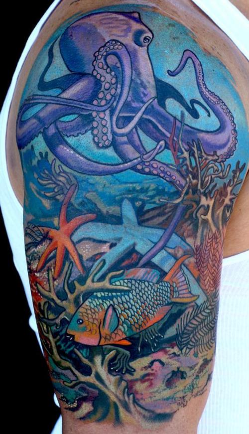 海底纹身图案 海底纹身图案图片