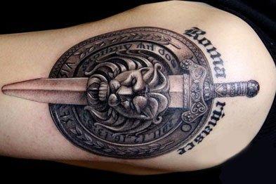 盾纹身图案 纹身盾牌手稿