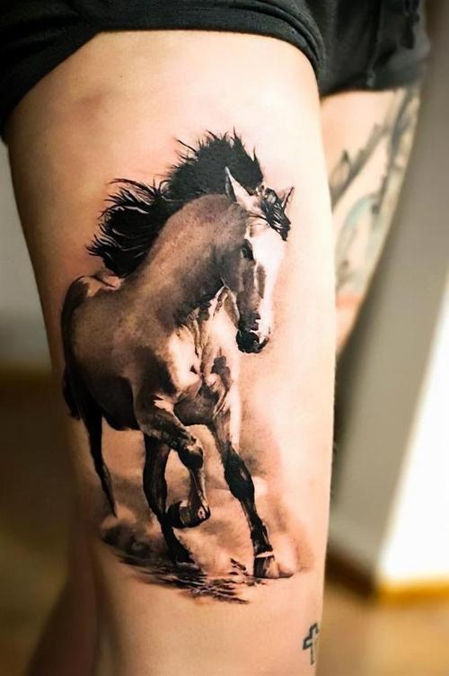 关于马的纹身图片大全 关于马的纹身图案设计