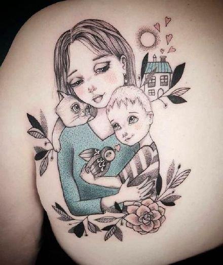 关于妈妈的寓意纹身图 关于妈妈的寓意纹身图案大全