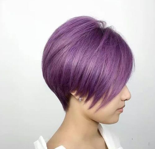 短发紫色发型图片 短发紫色发型图片大全