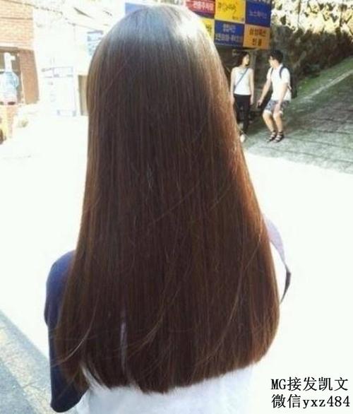 长发直发发型图片背影 长发直发刘海发型图片