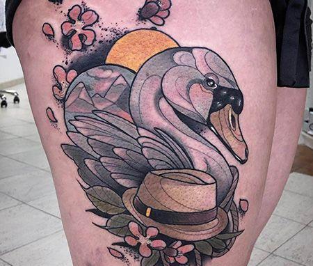 鹅的纹身图案 鹅的纹身图案图片