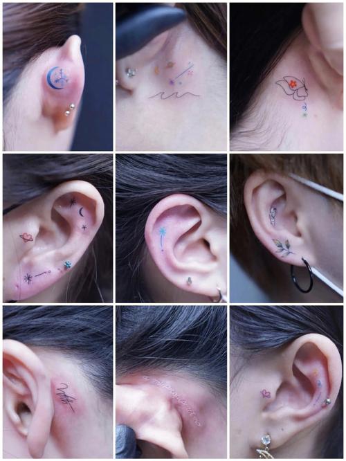 耳朵纹身小图案设计 耳朵纹身小图案设计图片